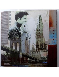 Quadro Elvis Presley il re del rock ad olio cm 100x100... 2