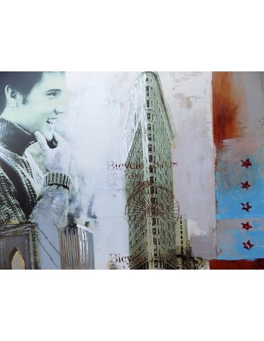 Quadro Elvis Presley il re del rock ad olio cm...