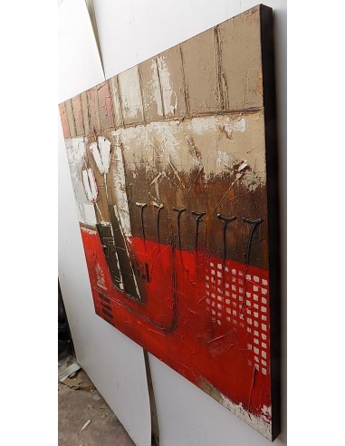 Quadro floreale tupipani bianchi su base rossa...