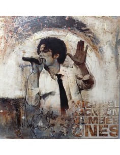 Quadro Michael Jackson il re del pop ad olio cm 100x100...