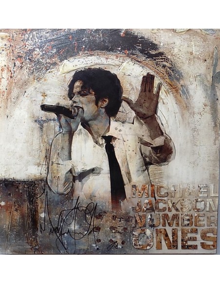 Quadro Michael Jackson il re del pop ad olio cm 100x100 dipinto 3 artisti musica