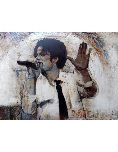 Quadro Michael Jackson il re del pop ad olio cm...