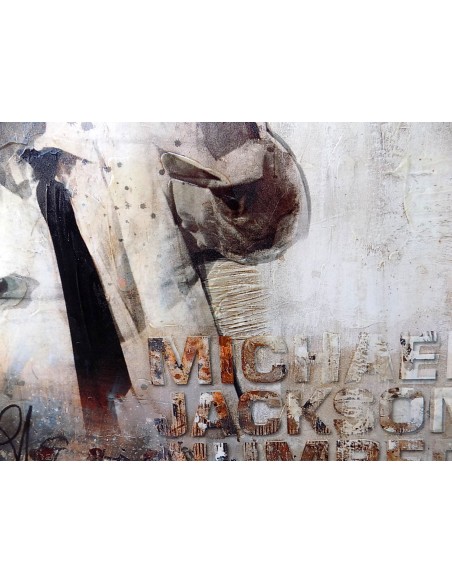 Quadro Michael Jackson il re del pop ad olio cm 100x100 dipinto 3 artisti musica