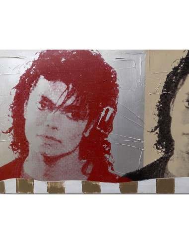 Quadro Michael Jackson il re del pop ad olio cm...