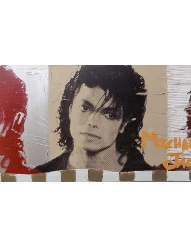 Quadro Michael Jackson il re del pop ad olio cm...