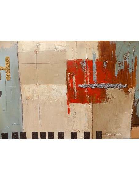 Quadro industrial ideale come testata letto ad olio cm 150x50 dipinto 1