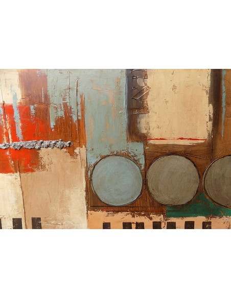 Quadro industrial ideale come testata letto ad olio cm 150x50 dipinto 1