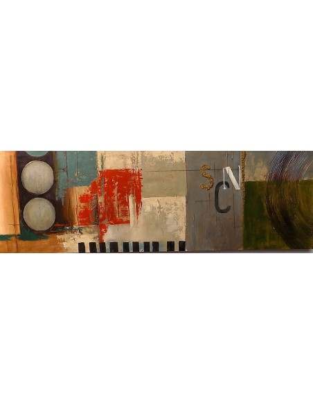 Quadro industrial ideale come testata letto ad olio cm 150x50 dipinto 2