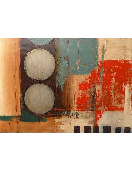 Quadro industrial ideale come testata letto ad olio cm 150x50 dipinto 2