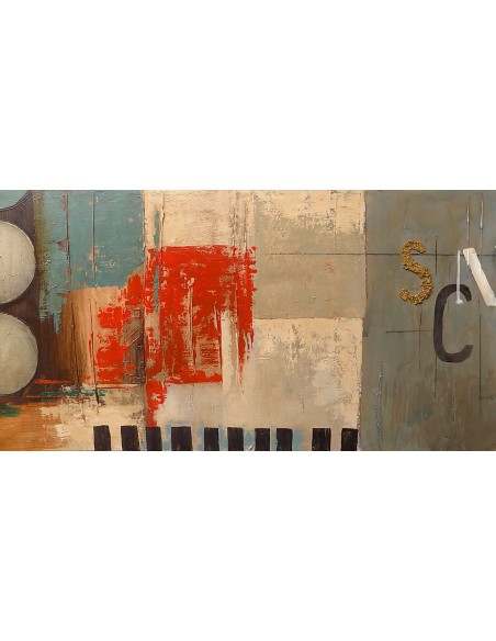 Quadro industrial ideale come testata letto ad olio cm 150x50 dipinto 2