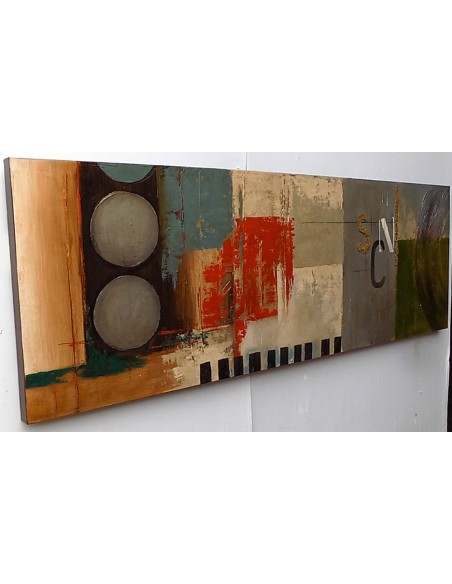 Quadro industrial ideale come testata letto ad olio cm 150x50 dipinto 2