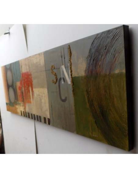 Quadro industrial ideale come testata letto ad olio cm 150x50 dipinto 2