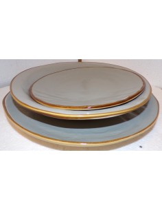 Posto Tavola del servizio piatti in ceramica grigio linea...