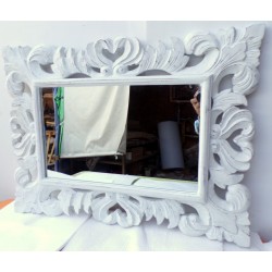 Valencia corni Specchio barocco in legno intarsiato cm 120x90  oro anticato mod
