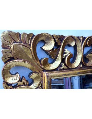 Specchio barocco in legno intarsiato cm 80x60...