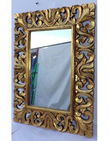 Specchio barocco in legno intarsiato cm 80x60...