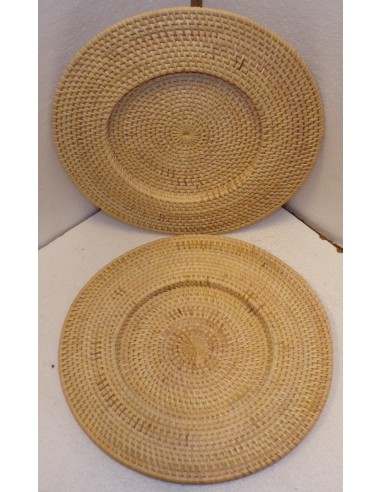 Servizio da 6 pezzi di sotto piatti in rattan...