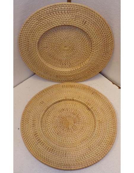 Servizio da 6 pezzi di sotto piatti in rattan color naturale cm 30 sottopiatti sottopiatto