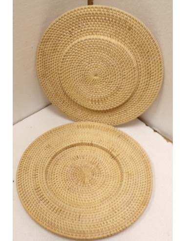 Servizio da 6 pezzi di sotto piatti in rattan...