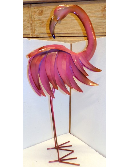 Bellissimo fenicottero rosa in metallo realizzato a mano cm 85 arredo idea regalo