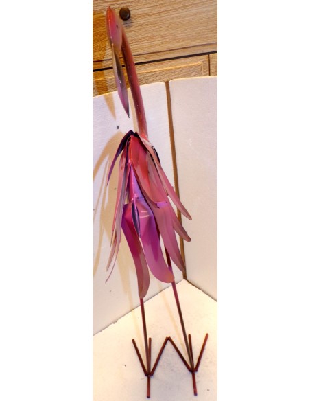 Bellissimo fenicottero rosa in metallo realizzato a mano cm 85 arredo idea regalo