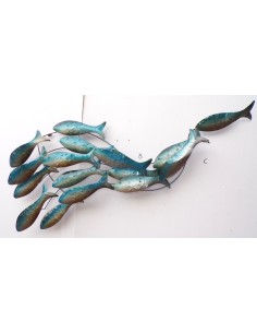 Pannello marino in metallo creato e colorato mano cm...