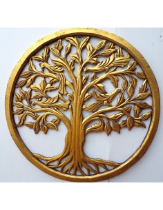 Pannello albero della vita in legno traforato cm 60 oro... 2