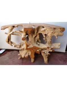 Consolle in radice di teak massello cm 121x42x78h root... 2