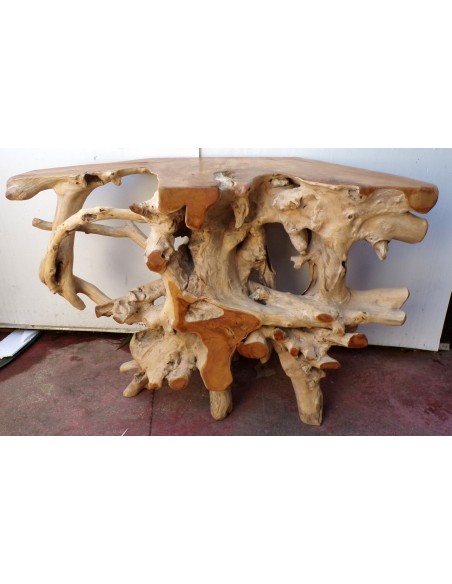 Consolle in radice di teak massello cm 121x42x78h root ingresso industrial C