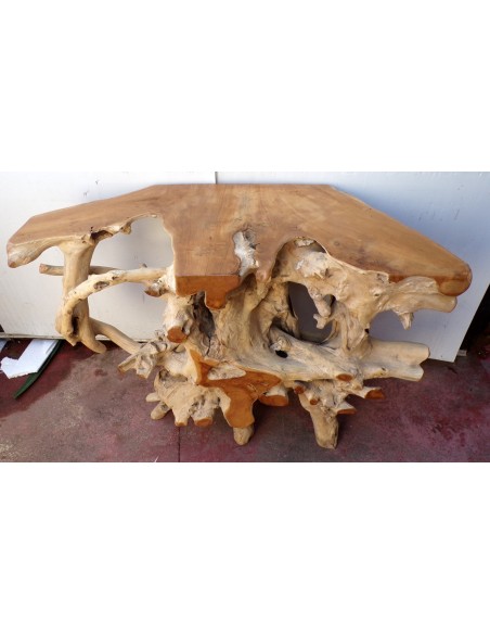 Consolle in radice di teak massello cm 121x42x78h root ingresso industrial C