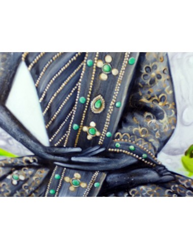 Quadro dipinto volto di Buddha Thai in foresta...