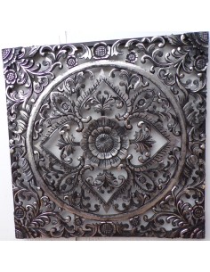 Pannello floreale in legno mdf traforato a mano cm 80x80...