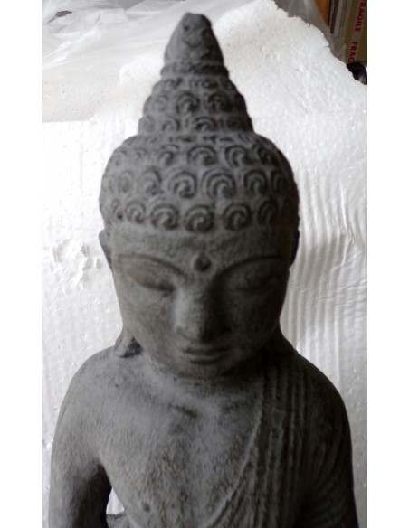Statua in conglomerato di pietra di Buddha cm 20x21x39h Budda