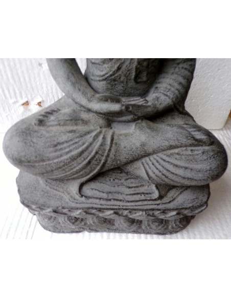 Statua in conglomerato di pietra di Buddha cm 20x21x39h Budda