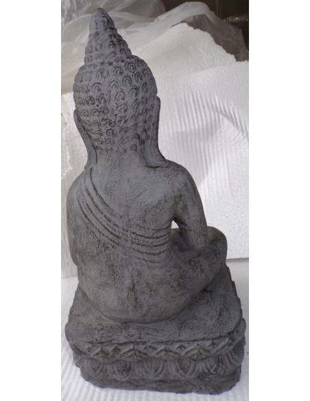 Statua in conglomerato di pietra di Buddha cm 20x21x39h Budda