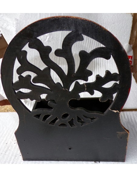 Scatola Portachiavi o svuota tasche anche muro in legno mdf con albero della vita verde oro cm 20x14x20