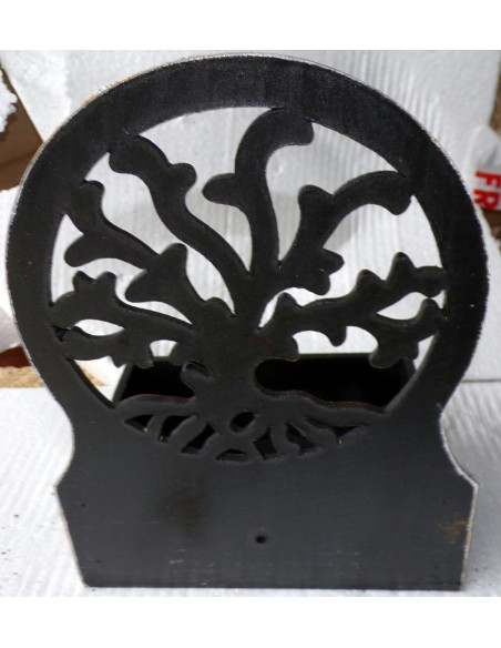 Scatola Portachiavi o svuota tasche anche muro in legno mdf con albero della vita argento cm 20x14x20