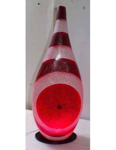 Lampada da tavolo in resina a bottiglia fiore...