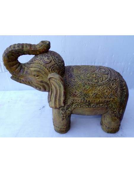 Statua in conglomerato di pietra di Elefante sacro Induista cm 40x15x32h Budda