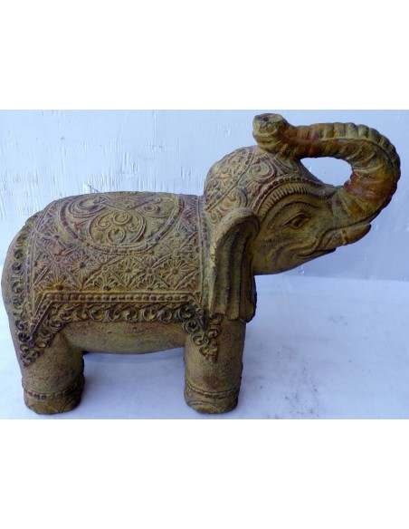 Statua in conglomerato di pietra di Elefante sacro Induista cm 40x15x32h Budda