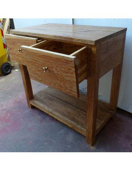 Mobile bagno in Teak massello naturale rustico cm 80x45x80h con cassetti o porta Tv