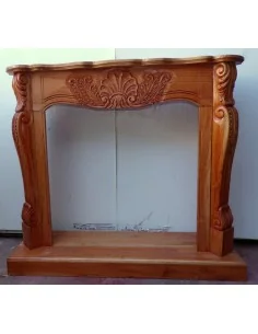 Cornice per camino in legno di mogano massello lavorata a... 2