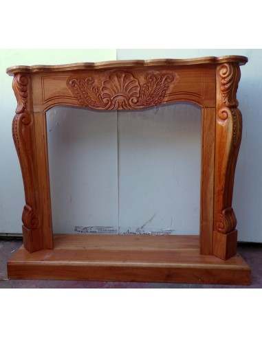 Cornice per camino in legno di mogano massello...