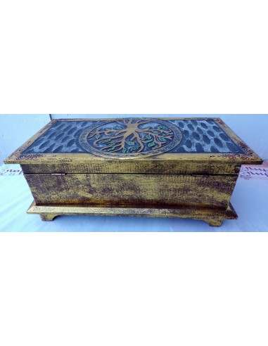 bauletto baule in legno mdf con albero della...