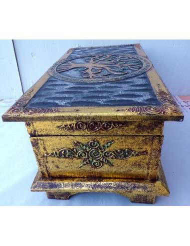 bauletto baule in legno mdf con albero della...