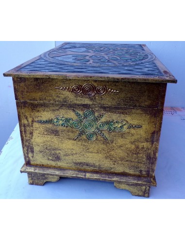 Baule cassapanca in legno mdf con albero della...