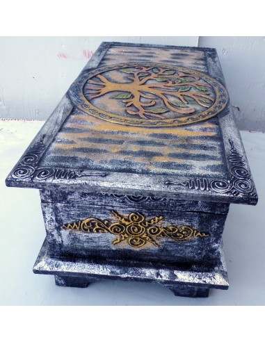 bauletto baule in legno mdf con albero della...