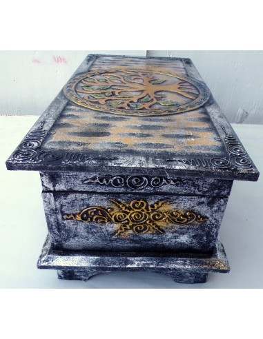 bauletto baule in legno mdf con albero della...