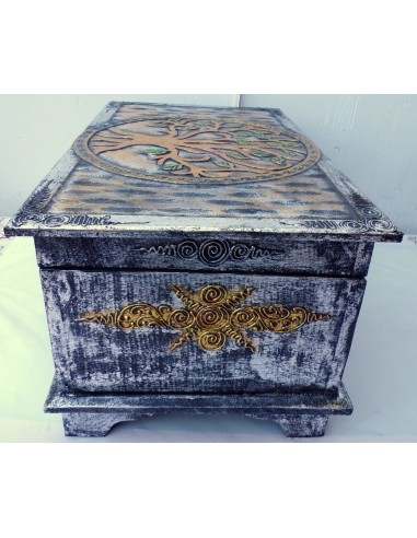 Baule in legno mdf con albero della vita...