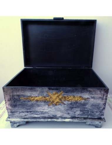 Baule cassapanca in legno mdf con albero della...